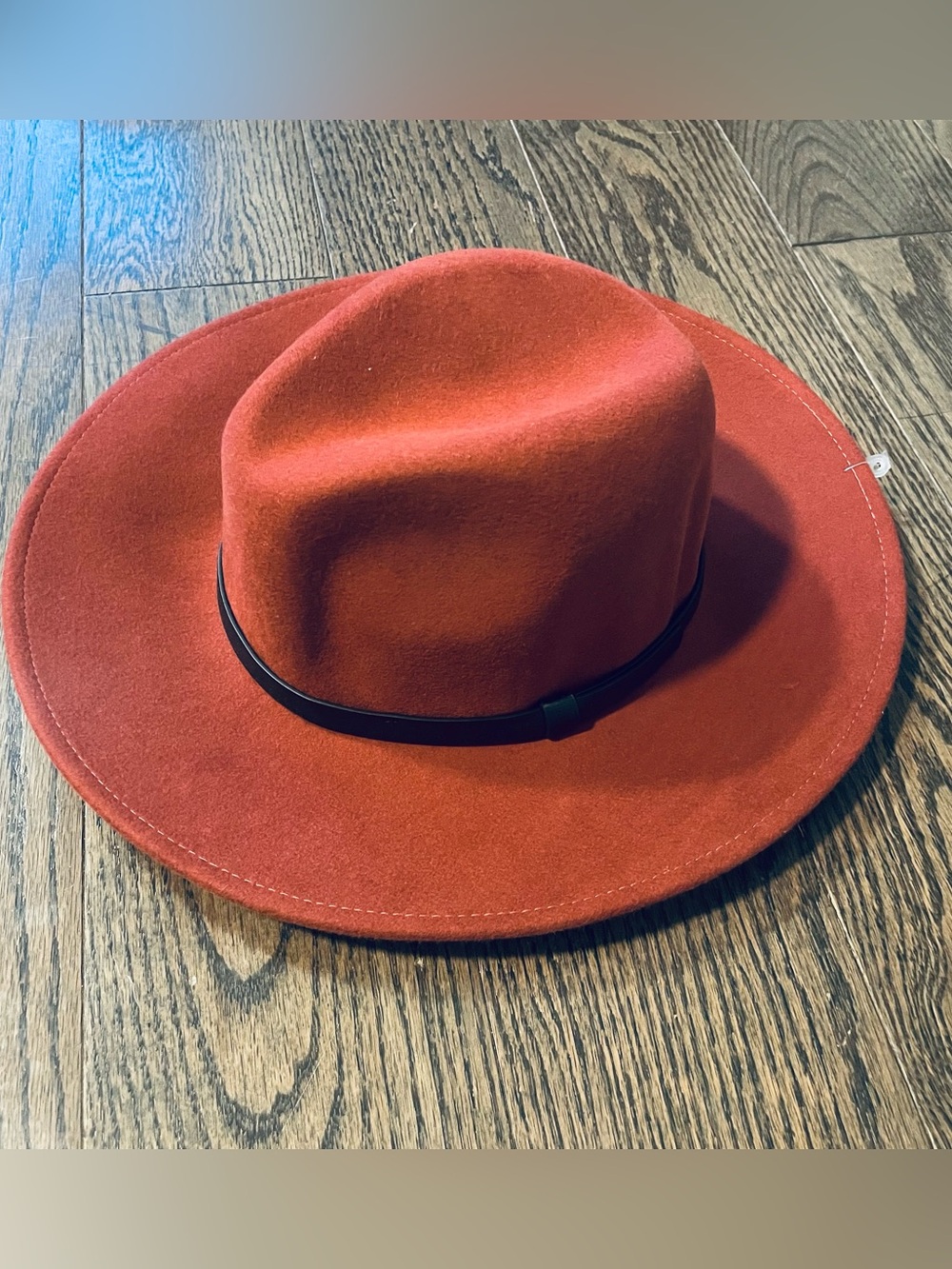 Forever 21 Rust Red Wide-Brim Felt Hat